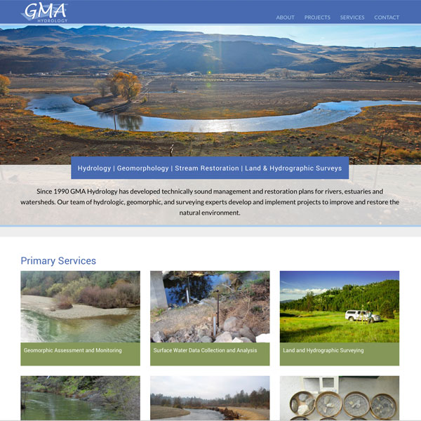 GMA Hydrology web design