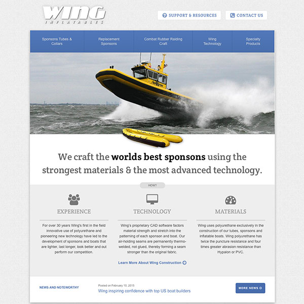 Wing Inflatables web design